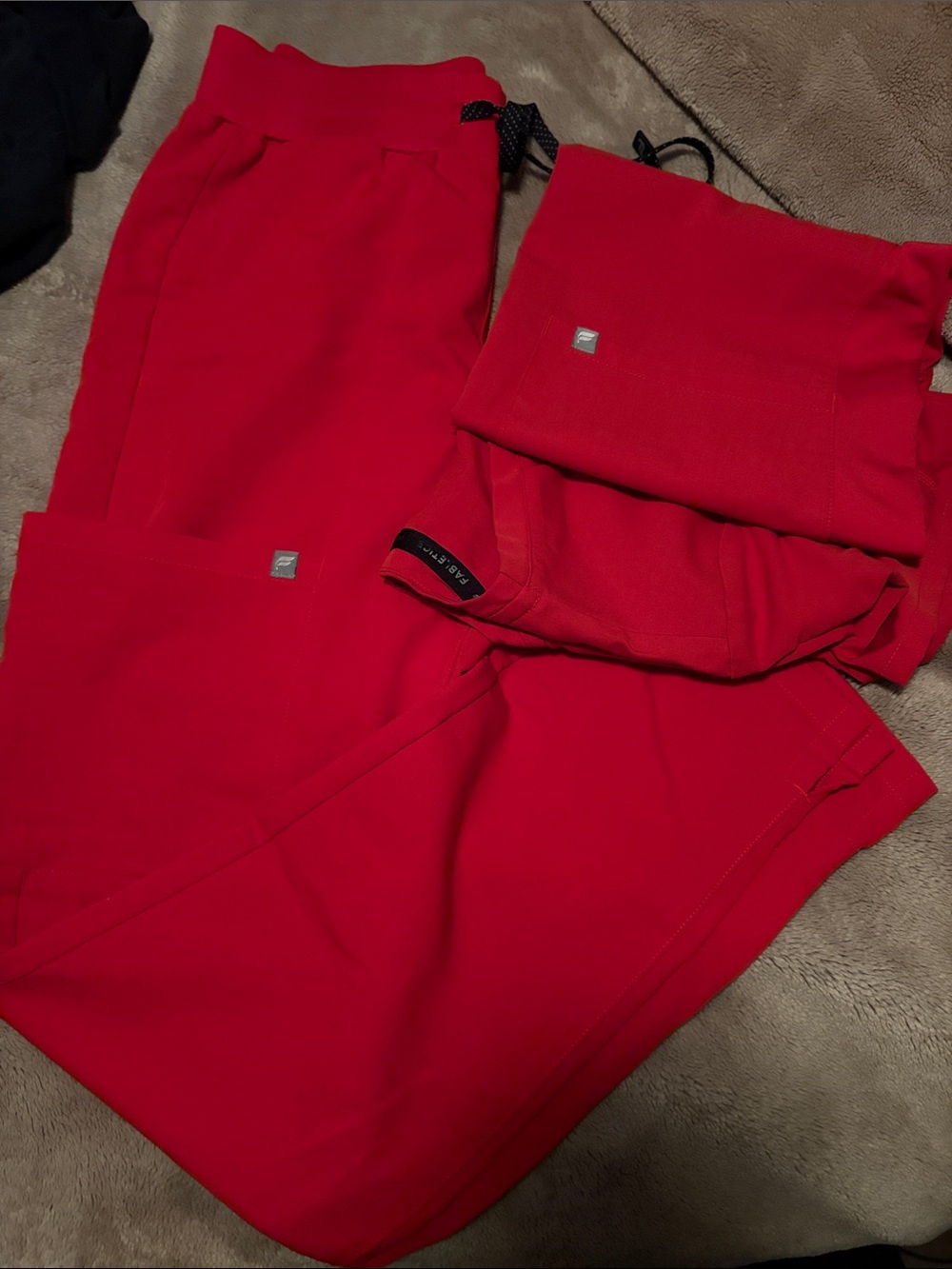 Fabletics Woman’s Bright Red Jogger Pants with Drawstring Waist